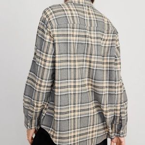 Loose Flannel Boyfriend Shirt for Women, Large